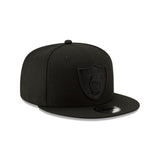 Las Vegas Raiders Basic Black On Black 9FIFTY Snapback Hat
