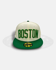 New Era Boston Celtics Chrome Wordmark Two-Tone 59Fifty Fitted Hat