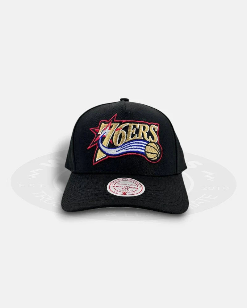 Philadelphia 76ers HWC Pro Pinch Shadow Black Snapback Hat