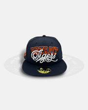 Detroit Tigers Script Midnight Navy 59Fifty Fitted Hat