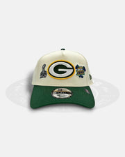 Green Bay Packers 'Super Bowl Front Logos' 9FORTY A-Frame Snapback Chrome