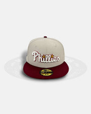 Philadelphia Phillies Stone Burgundy Two Tone Classic 59Fifty Fitted Hat