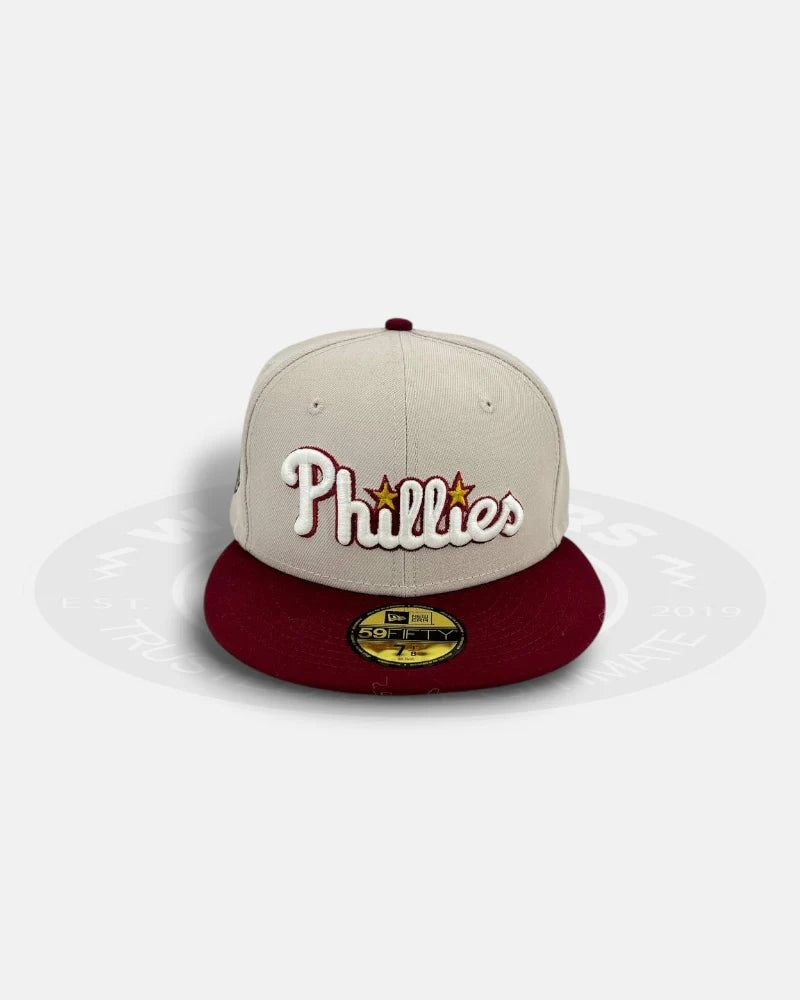 Philadelphia Phillies Stone Burgundy Two Tone Classic 59Fifty Fitted Hat