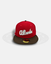 Atlanta Braves Heritage Crest Red Brown Two Tone Series 59Fifty Fitted Hat